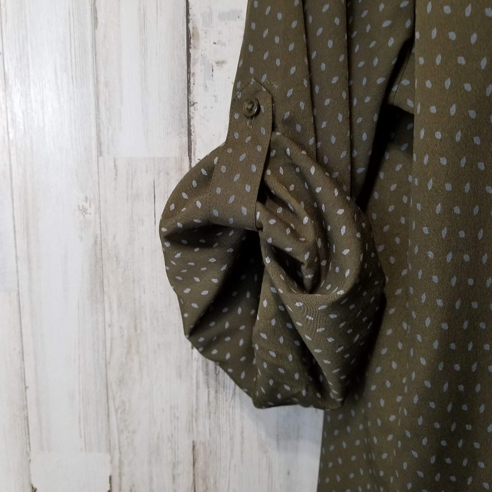 Ann Taylor LOFT Womens Popover Top L Brown - Picture 6 of 7